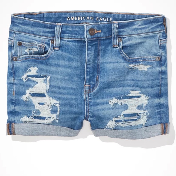 AE Ne(x)t Level High-Waisted Denim Shorts - Picture 10 of 11